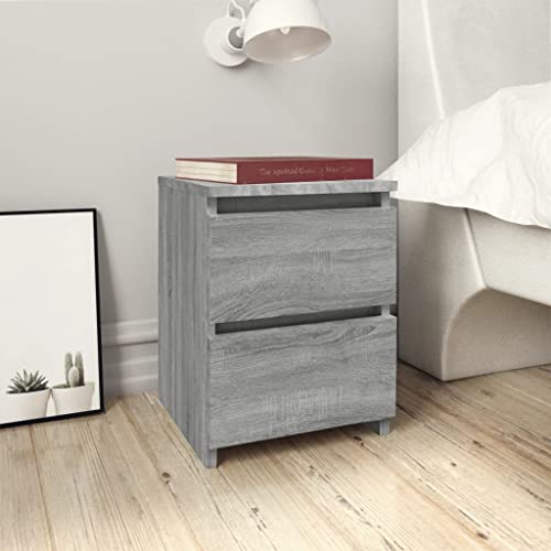 MOBCANT Nachttisch, Nachttischschrank Konsolentisch Sofatisch Beistelltisch Geeignet für Hotel Schlafsaal Wohnstube Wohnung Grau Sonoma 30x30x40 cm Holzwerkstoff