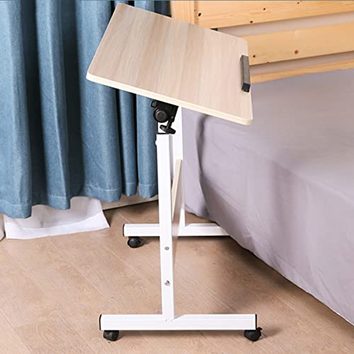 Verstellbarer mobiler Computertisch mit rollbaren Rollen und neigbarem Desktop, ideal für über Bett, Sofa, Wohnzimmer, Schlafzimmer und Büro
