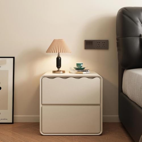 Nachttisch, Keine Installation, Aufbewahrungsschrank for das Schlafzimmer zu Hause(Blanc)
