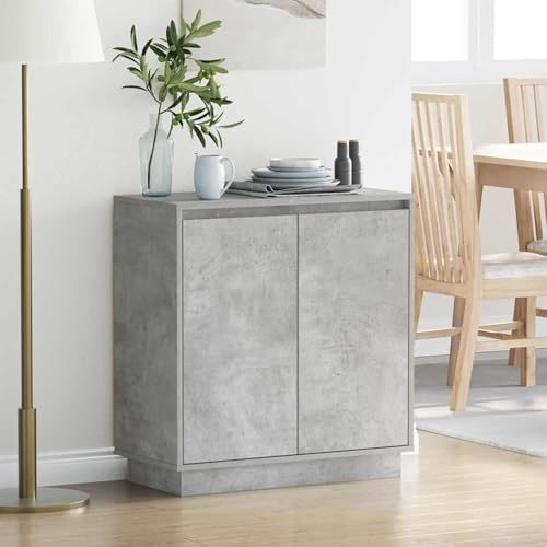 Rantry Moderne LED-Sideboard Beton Grau Holzwerkstoff 71x34,5x75 cm - 2 Türer Model869645
