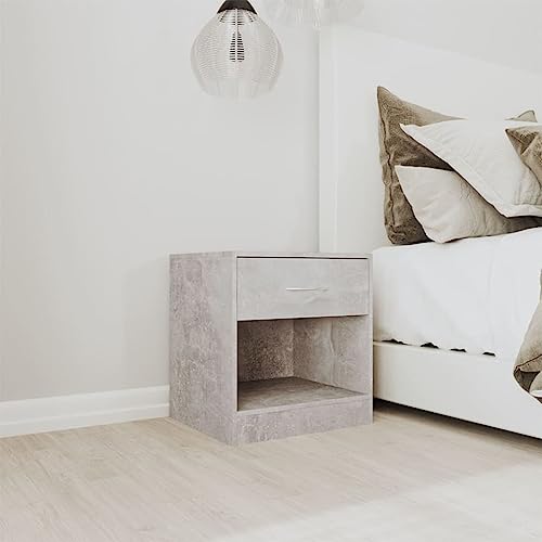 HEFZGDB Nachttische 2 STK. mit Schublade Betongrau Nachttisch Vintage Nachtschrank Beistelltisch Küchentisch für Wohnzimmer Gästezimmer Hotel Schlafzimmer