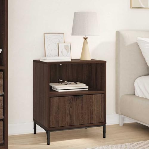 Homgoday Nachttisch Braune Eiche 49 x 36 x 61 cm Holzwerkstoff Nachttisch Schr?nke und Lagerung Model883488