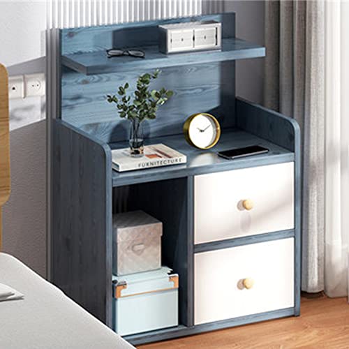 LVUNZJCA Nachttisch Nachttisch moderner Kleiner Kleiner Nachtschrank Rack Schlafzimmer Lagerschrank für Eingangsbereich(Blau)