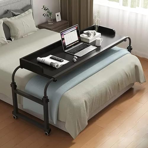 Verstellbarer Überbetttisch mit Rollen – Rollbarer Laptop-Schreibtisch für multifunktionale Nutzung im Schlafzimmer, Esszimmer, Wohnzimmer – Höhe und Breite verstellbar, mobiles Design