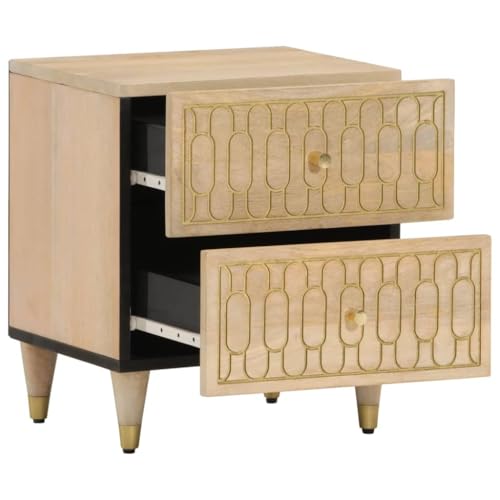 HETFTJN Nachttisch Landhausstil Beistelltisch Outdoor Konsolentisch Schmal Nachttisch Hoch - Nachttisch 40x33x46 cm Massivholz Mango für Wohnzimmer Schlafzimmer Küchen Jugendzimmer