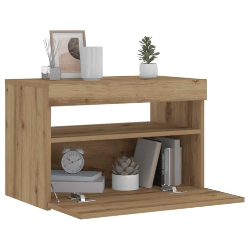 EMYRLXQW Tische,, Lichtern, Artisan Eiche, 60 x 35 x 40 cm, Holzwerkstoff