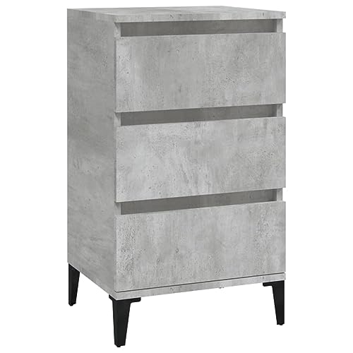 Generico kangqiling 819672 Nachttisch grau Beton, 40 x 35 x 70 cm aus mehrschichtigem Holz, Grau,