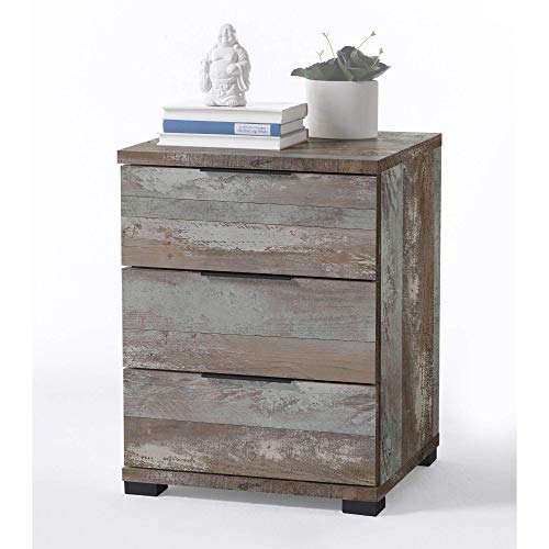 Universal in Driftwood Optik   Moderner Nachtschrank drei Ihr Boxspringbett   46 x 61 x 42 cm (B/H/T)