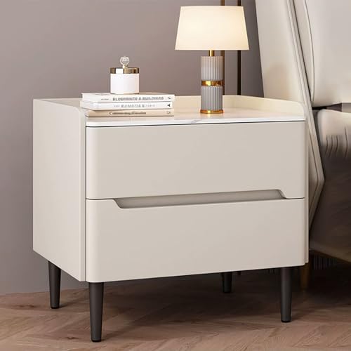 Nachttisch aus Leder mit 2 Schubladen, moderner Nachttisch für Schlafzimmer oder Wohnzimmer