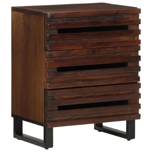 Gecheer Nachttisch,Nachtschrank Nachtkommode für Schlafzimmer,Nachtkonsole Beistelltisch Sofatisch Nachtschrankchen Schrank Kommode Couchtisch Telefontisch Braun 50x34x62 cm Massivholz Mango