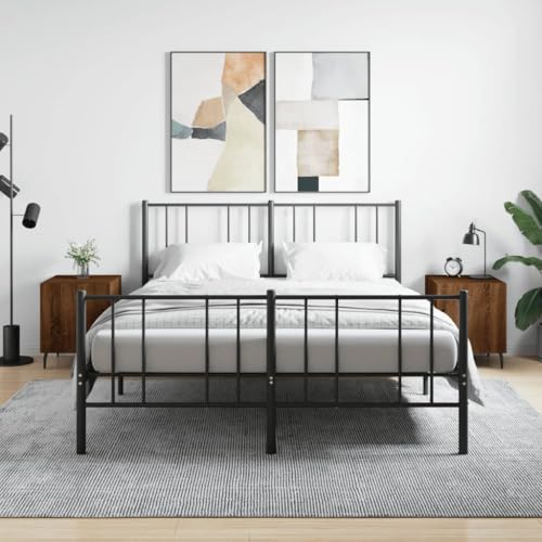 Fasba Nachttische 2 STK. Braun Eichen-Optik 40x40x50 cm Holzwerkstoff, Beistelltisch mit viel Stauraum, Nachtschrank, Nachtkommode, Nachtkonsole/ 827611