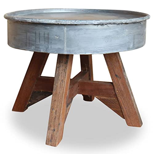 QJBSAVVA Couchtisch, Bartisch Druckertisch Beistelltisch Holz Couchtisch Mit Stauraum Geeignet für Büro Eingangsbereich Study Room Schlafzimmer Massiv-Altholz 60 x 45 cm Silber