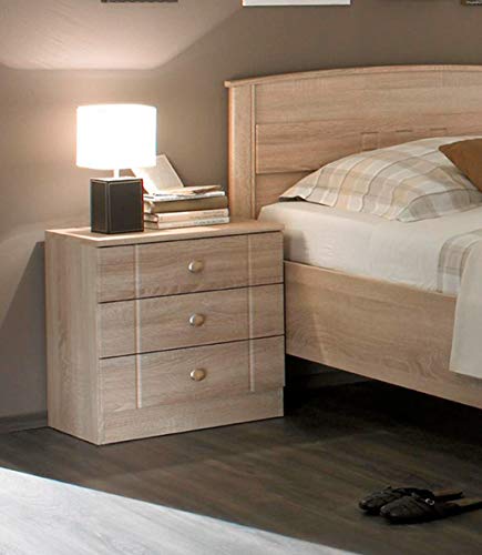 Vaja Nachttisch 3 Schubladen Eiche Sonoma Dekor