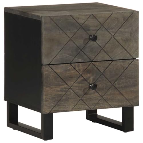 SXJEQOC Kleiner Tisch Nachtschrank Nachttischschrank Couch Beistelltisch - Nachttische 2 STK. Schwarz 40x33x46 cm Massivholz Mango für Flur Outdoor Badezimmer Balkon