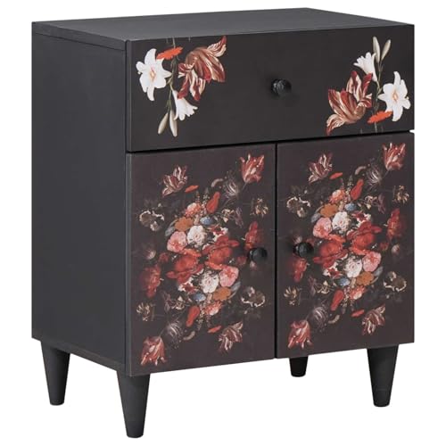 vidaXL Nachttisch Mehrfarbig 50 x 33 x 60 cm Massivholz Mango, Schlafzimmer, rechteckig, modern, Coole Dekoideen für einen ausgeglichenen Raum in deinem Zuhause, funktional und angenehm fürs Auge