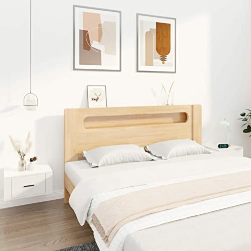 Fasba Wand-Nachttische 2 STK. Hochglanz-Weiß 50x36x25 cm, Beistelltisch mit viel Stauraum, Nachtschrank, Nachtkommode, Nachtkonsole