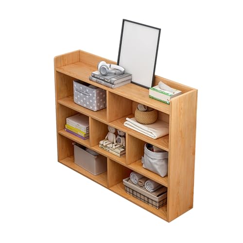 Masyrt Nachttisch Einfache Multi Fach,10 Cube Open Storage Organizer, Verdickte Dichtebrett Langes Streifen Schlafzimmer Lagerregal für Home Office Schlafzimmer Wohnzimmer Arbeitszimmer