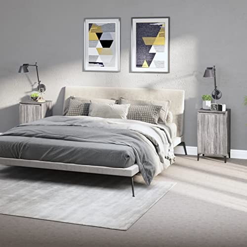 Fasba Nachttische 2 STK. Grau Sonoma 40x35x70 cm Holzwerkstoff, Beistelltisch mit viel Stauraum, Nachtschrank, Nachtkommode, Nachtkonsole/ 819657