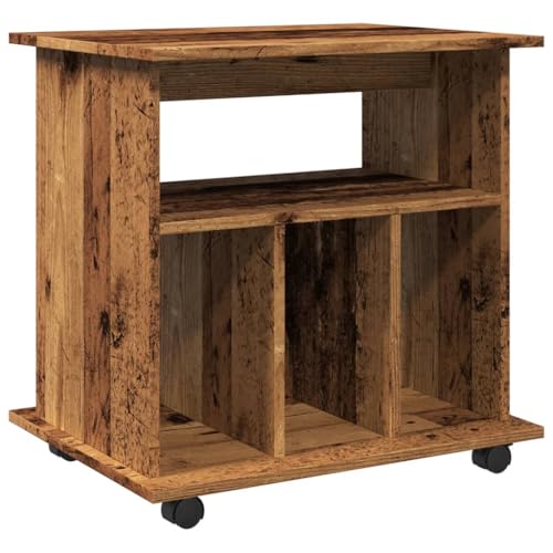 Genérico Wenjingqi 856662 Schrank mit Rollen, Holz, Alttechnik, 60 x 45 x 60 cm, Braun