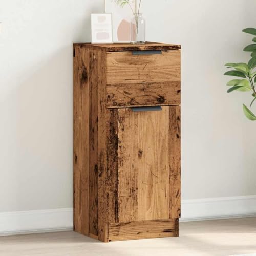 Rantry Anrichte aus antikem Holz, 30 x 30 x 70 cm, aus mehrschichtigem Holz, Sideboard, Bodenschrank, Büromöbel, Nachttisch, Anrichte für Schlafzimmer Modell 856951