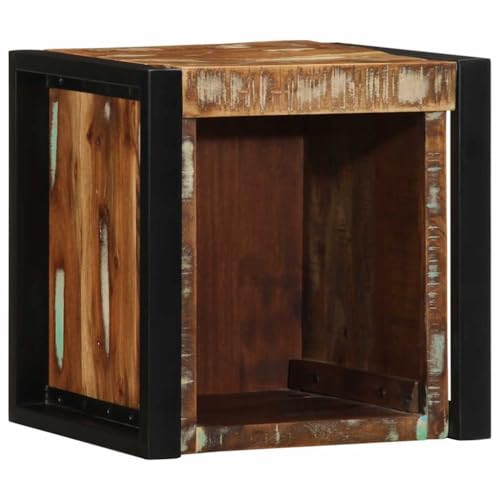 HEFZGDB Nachttische 2 STK. Mehrfarbig 40x35x40 cm Altholz Massivholz Bedside Table Nachttische Couchtisch Nachttischschrank für Hotel Gästezimmer Wohnzimmer Schlafzimmer