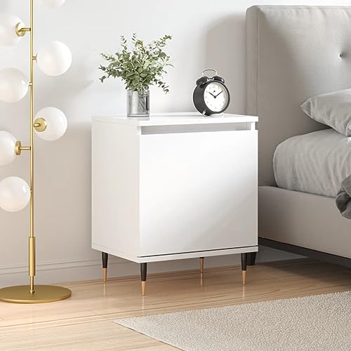 Myheimly Nachttisch Nachttische Nachtschrank Nachtkonsole Telefontisch Hochglanz-Weiß 40x30x50 cm Holzwerkstoff 3030111de