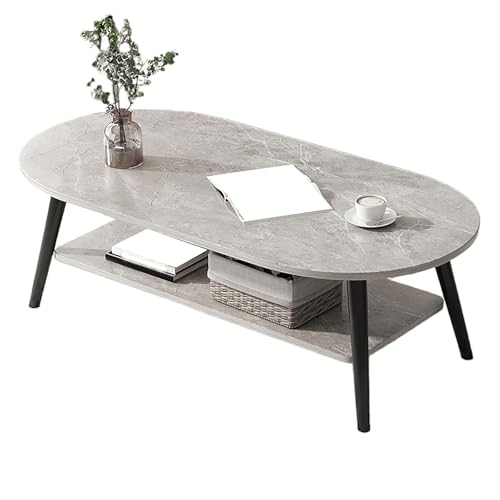 GUIXAN Kleiner Beistelltisch aus Holz für das Wohnzimmer, runder Couchtisch, doppelschichtiges Desktop-Design, Dekoration aus Marmorfurnier, für das Nachttisch im Schlafzimmer, Sofaseite