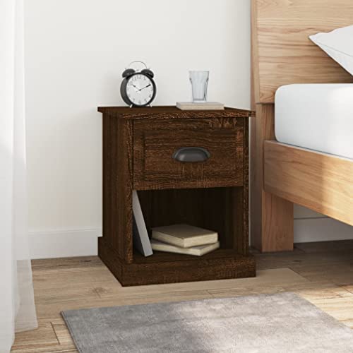 LVHUIDEH Nachttisch Braun Eichen-Optik 39x39x47,5 cm Holzwerkstoff