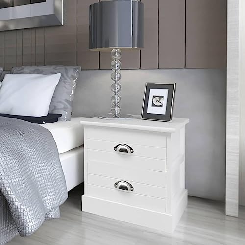 CINDERFUL Nachttische Landhausstil 2 STK,Rustikaler LandhausNachttisch mit Schubladen für Schlafzimmer & Wohnzimmer Schlafzimmer, Wohnen Möbel