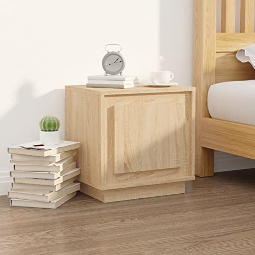 Fasba Nachttisch Sonoma-Eiche 44x35x45 cm Holzwerkstoff, Beistelltisch mit viel Stauraum, Nachtschrank, Nachtkommode, Nachtkonsole