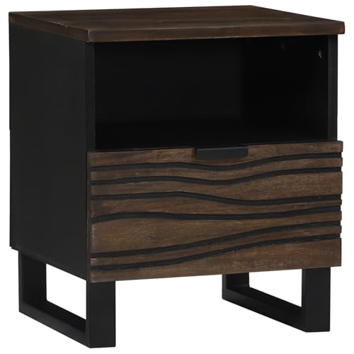 SKM Nachttisch 40x33x46 cm Massivholz Walnuss,Möbel ? Tische ? Nachttische,Braun,11.35KG ,4018014