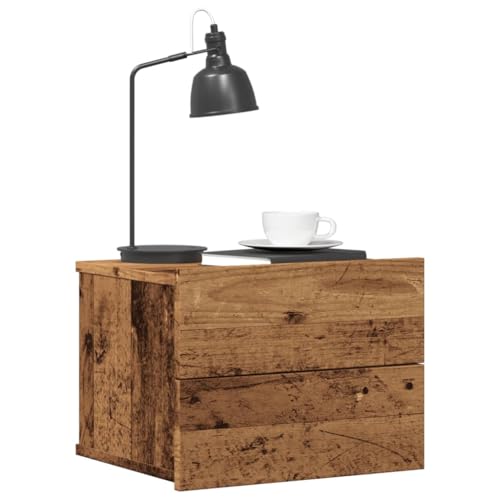 Rantry Wandnachttische 2 Stück antikes Holz 40 x 32 x 30 cm, Sideboard Schrank, Bodenschrank, Büromöbel, Nachttisch für Schlafzimmer, Möbel