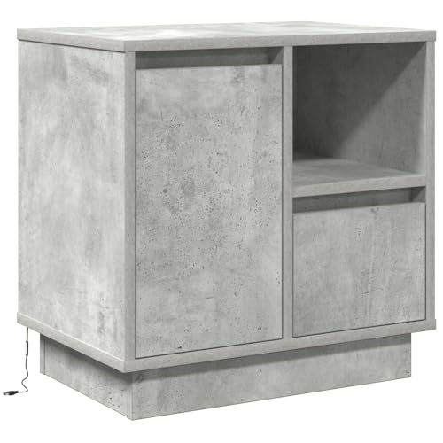 vidaXL Nachttisch mit LED Beton Grau 50x34,5x50 cm