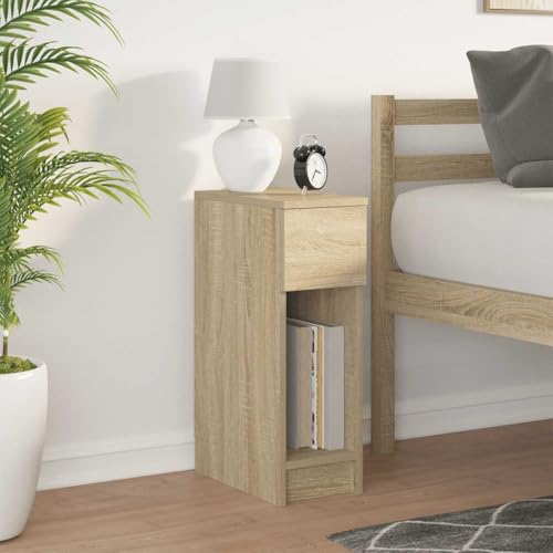 HEFZGDB Nachttisch mit Schublade Sonoma Eiche 20x36x60 cm Nachttisch Organizer Nachtkästchen Couchtisch für Wohnzimmer Hotel Gästezimmer Schlafzimmer