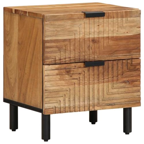 UTSRABFA Nachttisch 40x33x46 cm Massivholz Akazie Telefontisch Sideboard Nachtschrank Beistelltische Fürs Wohnzimmer für Bad Jugendzimmer Schlafzimmer Wohnzimmer