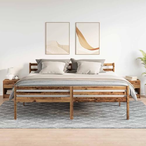 SKTQYQO Nachttische 2 Stück mit Schublade aus antiker Spanplatte 39 x 28 x 41 cm für Schlafzimmer, Nachtschrank mit viel Stauraum, stabiles und feuchtigkeitsbeständiges Design