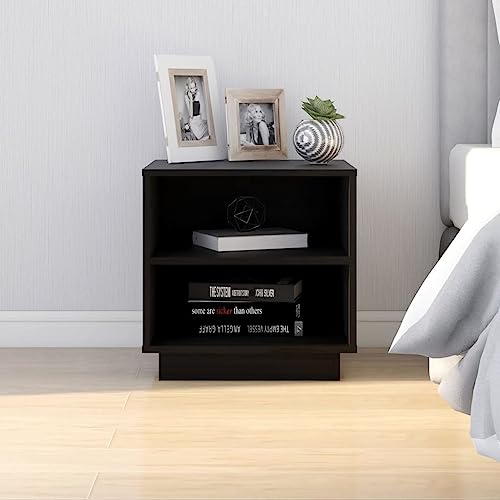 HEFZGDB Nachttische 2 STK. Schwarz 40x34x40 cm Massivholz Kiefer Nachtkasten Couchtisch Konsolentisch Bartisch für Schlafzimmer Hotel Gästezimmer Wohnzimmer