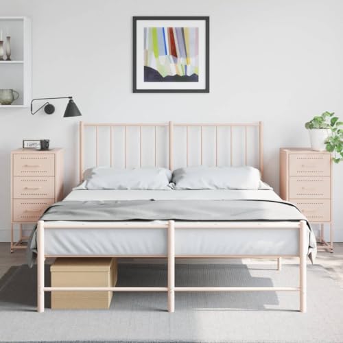 Xichuzi Nachttische 2 STK. Rosa 36x39x78 cm Stahl, Nachtschrank, Nachtkästchen, Bedside Table, Nachtkommode, Nightstand, Nachttischschrank, Nachtkonsole - 846581