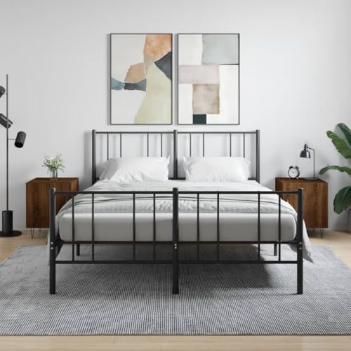 Fasba Nachttische 2 STK. Braun Eichen-Optik 40x40x50 cm Holzwerkstoff, Beistelltisch mit viel Stauraum, Nachtschrank, Nachtkommode, Nachtkonsole/ 827563