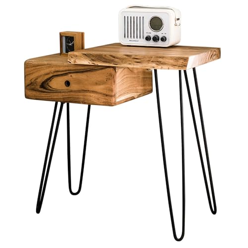 Emob Nachttisch Remi Right Industrial - Akazienholz