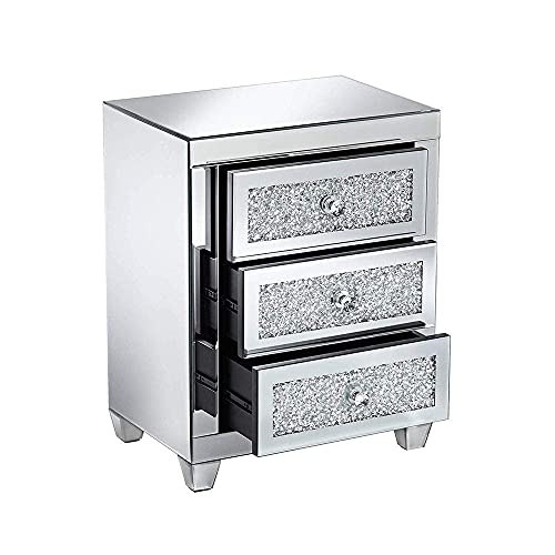 Nachttisch, Spiegel, zerbrochener Diamant, Nachttisch, Schlafzimmer, schmaler Tisch, Schublade, Schließfach, Möbel, modern, Sofa, Beistelltisch, hohe Helligkeit, wasserdicht, Silber