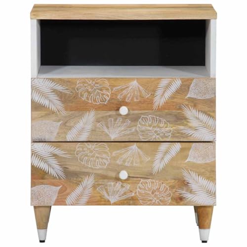 Genérico Wenjingqi 4018674 Nachttisch, Massivholz, Mango, 50 x 33 x 60 cm, Braun