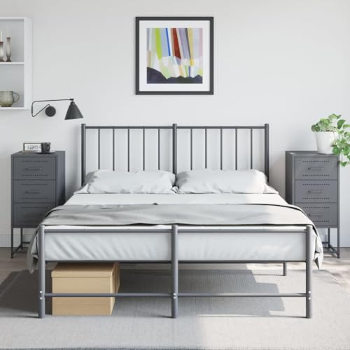 Xichuzi Nachttische 2 STK. Anthrazit 36x39x78 cm Stahl, Nachtschrank, Nachtkästchen, Bedside Table, Nachtkommode, Nightstand, Nachttischschrank, Nachtkonsole - 846583