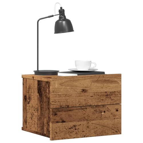 Rantry Wand-Nachttisch aus antikem Holz, 40 x 32 x 30 cm, Sideboard, Bodenschrank, Büromöbel, Nachttisch für Schlafzimmer, Möbel