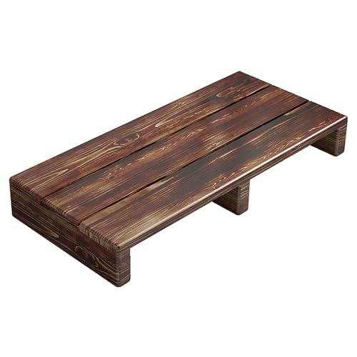 Nachttisch-Tritthocker für Hochbetten, Holz, 11/15 cm Höhe, rutschfeste Unterseite, für den Innen- und Außenbereich, keine Montage erforderlich, Braun, 80 x 30 x 11 cm