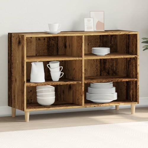 Rantry Sideboard aus antikem Holz, 103,5 x 35 x 70 cm, aus Spanplatte, Sideboard, Bodenschrank, Büromöbel, Nachttisch, Anrichte für Schlafzimmer, Möbel