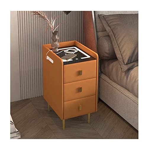 YYFANGYF Intelligenter, Multifunktion Licht, drahtloses Aufladen, einfacher Haushalt Massivholz schmaler Schrank, solide Struktur, langlebig ( Farbe : Orange , Größe : 50x40x