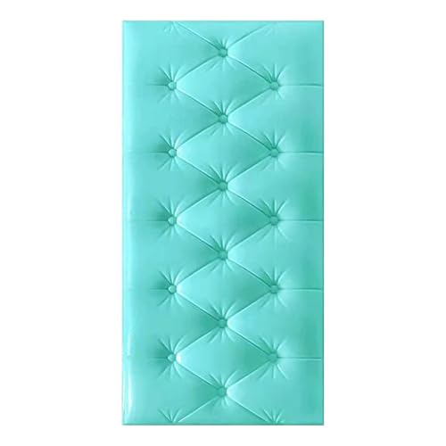LIANTIAN Abziehbares und aufklebbares Kopfteil, 3D-Wandpaneele mit Isolierschicht, kollisionssichere Kinderbettpolsterung für den Nachttisch oder Spielbereich(Blue,70 * 35 cm)