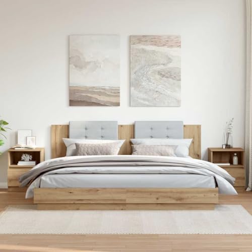 Frdhee Nachttischschrank, Nachttische 2 STK. Artisan-Eiche 40x40x50 cm Holzwerkstoff Nachtmode für Schlafzimmer, Flur, Wohnzimmer