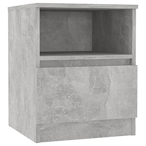 Generico kangqiling 806165 Nachttisch grau Beton, 40 x 40 x 50 cm aus mehrschichtigem Holz, Grau,
